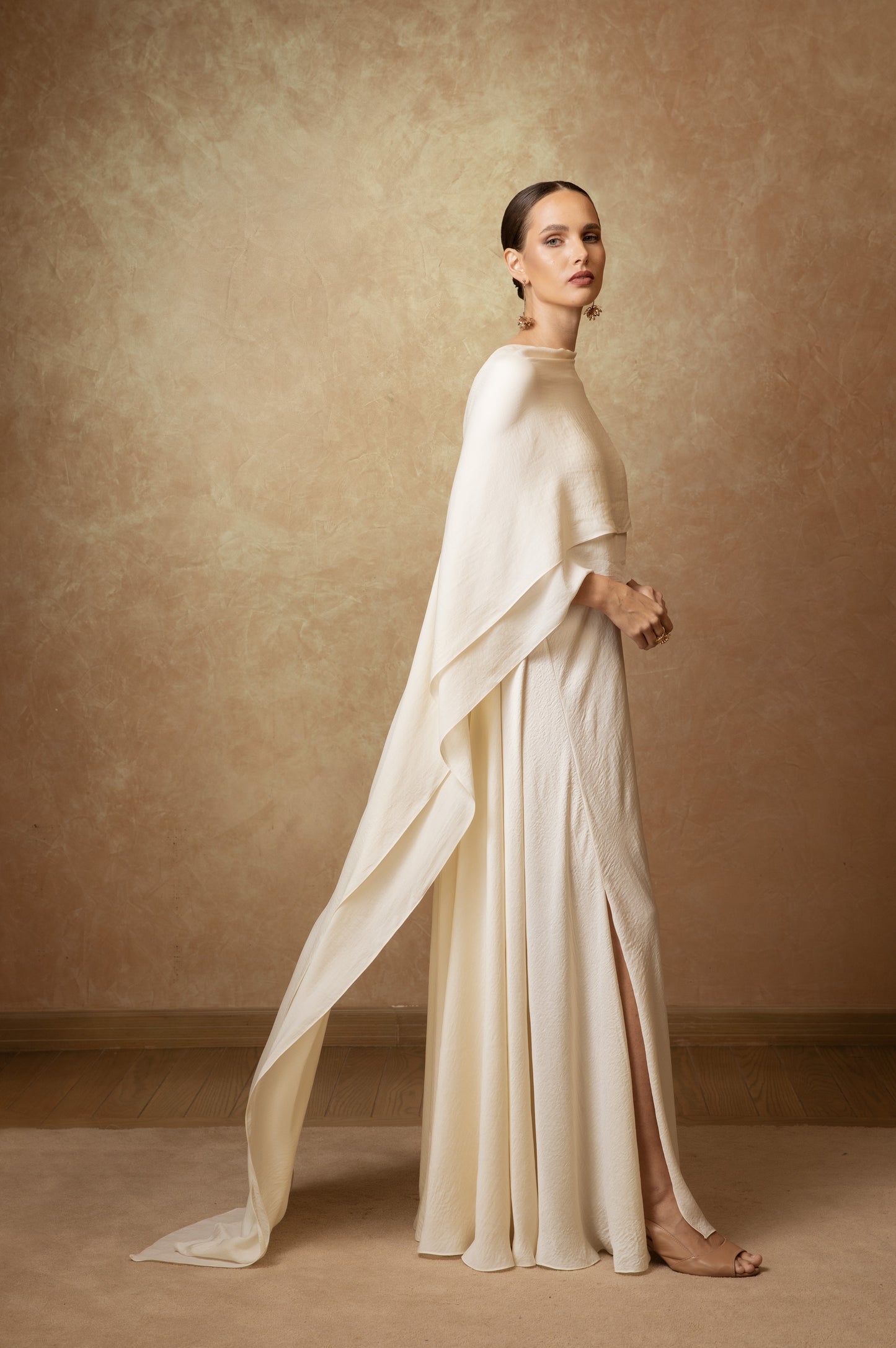 layered Cape Dress - Anmar Couture