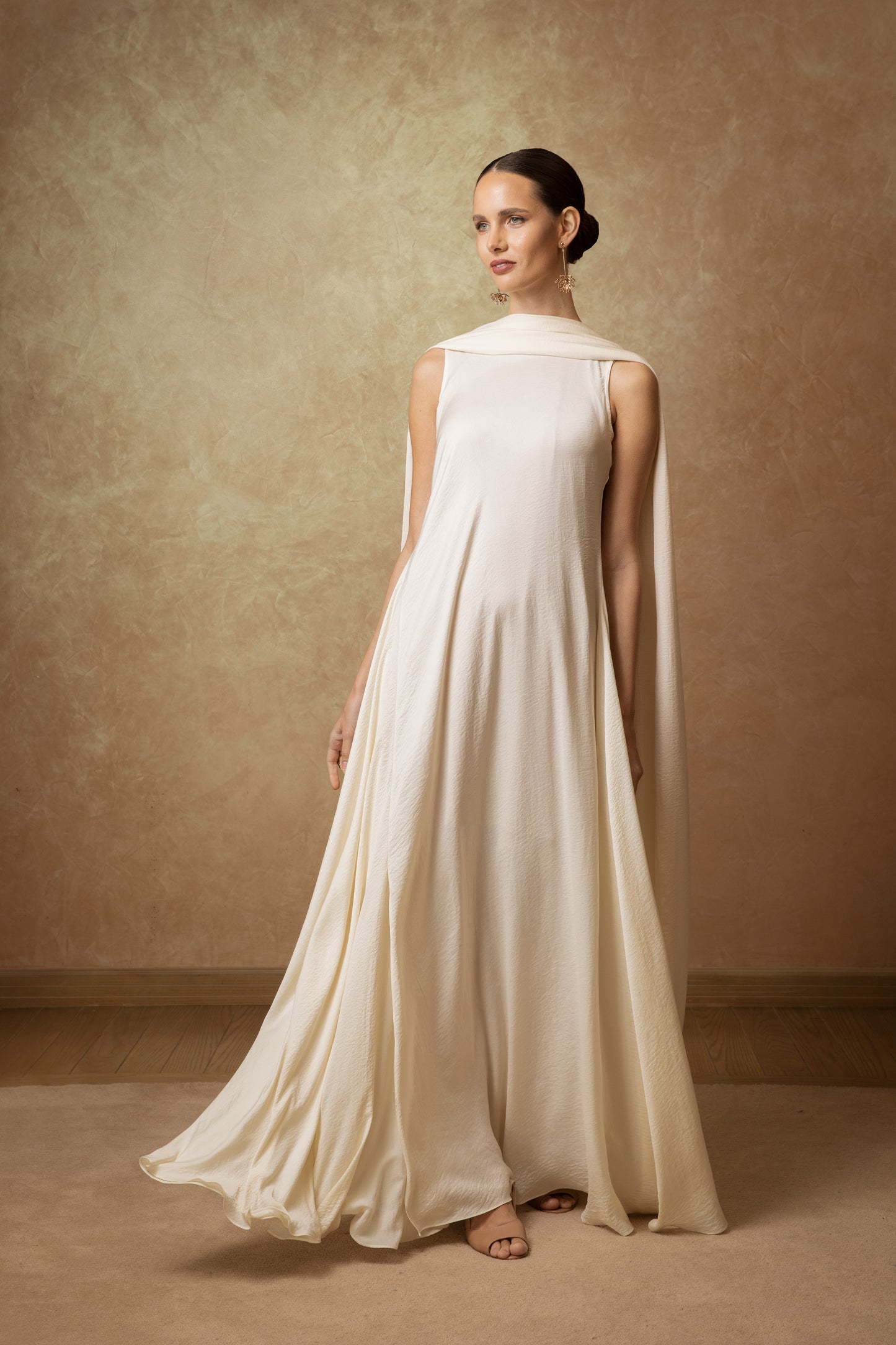 layered Cape Dress - Anmar Couture