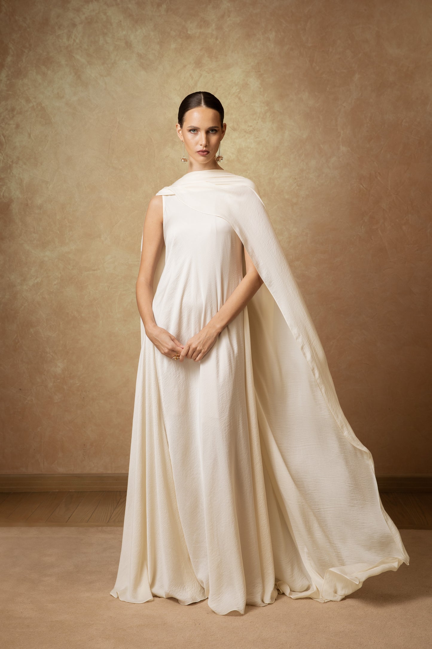 layered Cape Dress - Anmar Couture