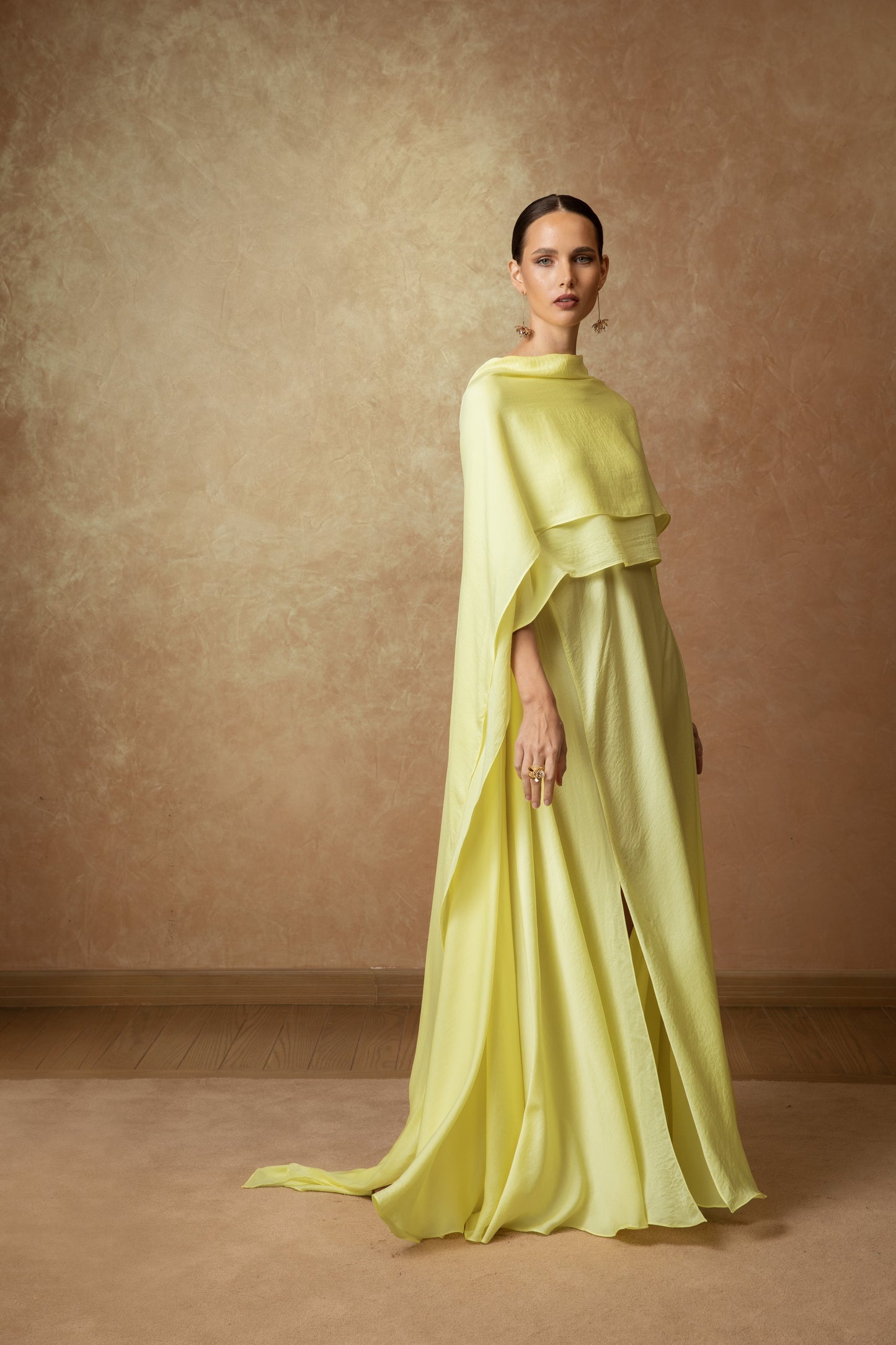 layered Cape Dress - Anmar Couture
