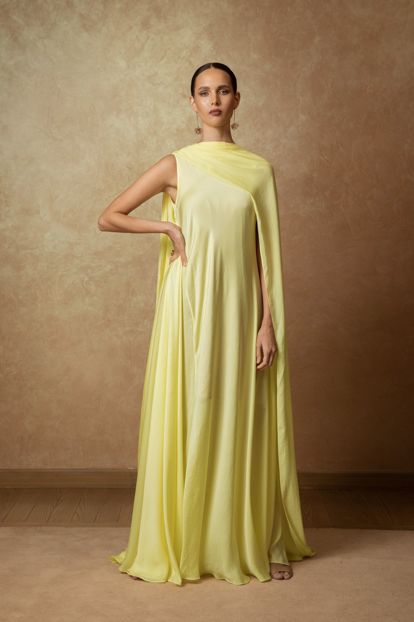 layered Cape Dress - Anmar Couture