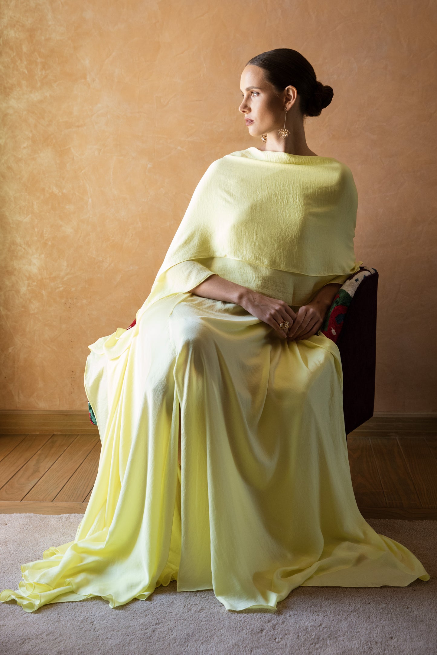 layered Cape Dress - Anmar Couture