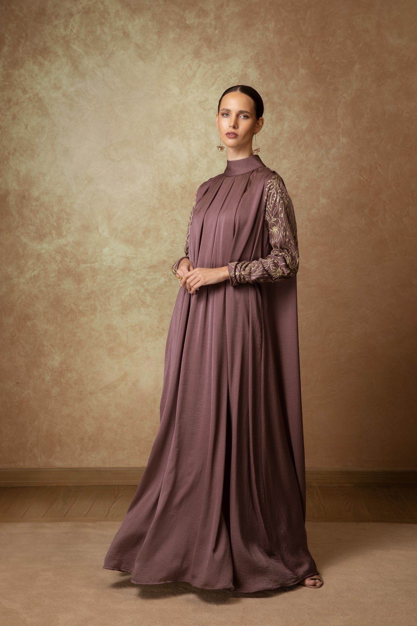 Embroidered Sleeve Dress - Anmar Couture