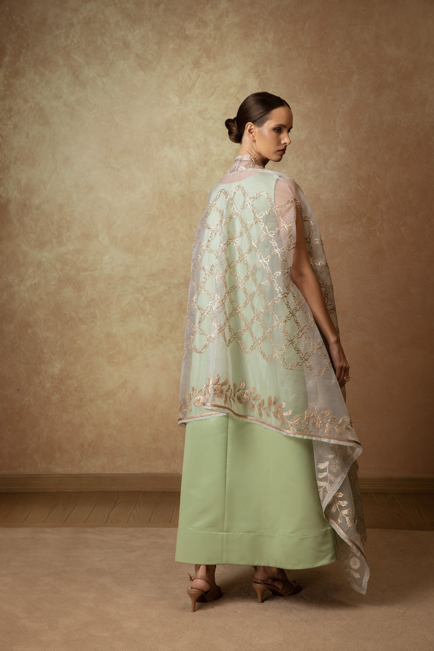 Sea Green Vest Dress - Anmar Couture