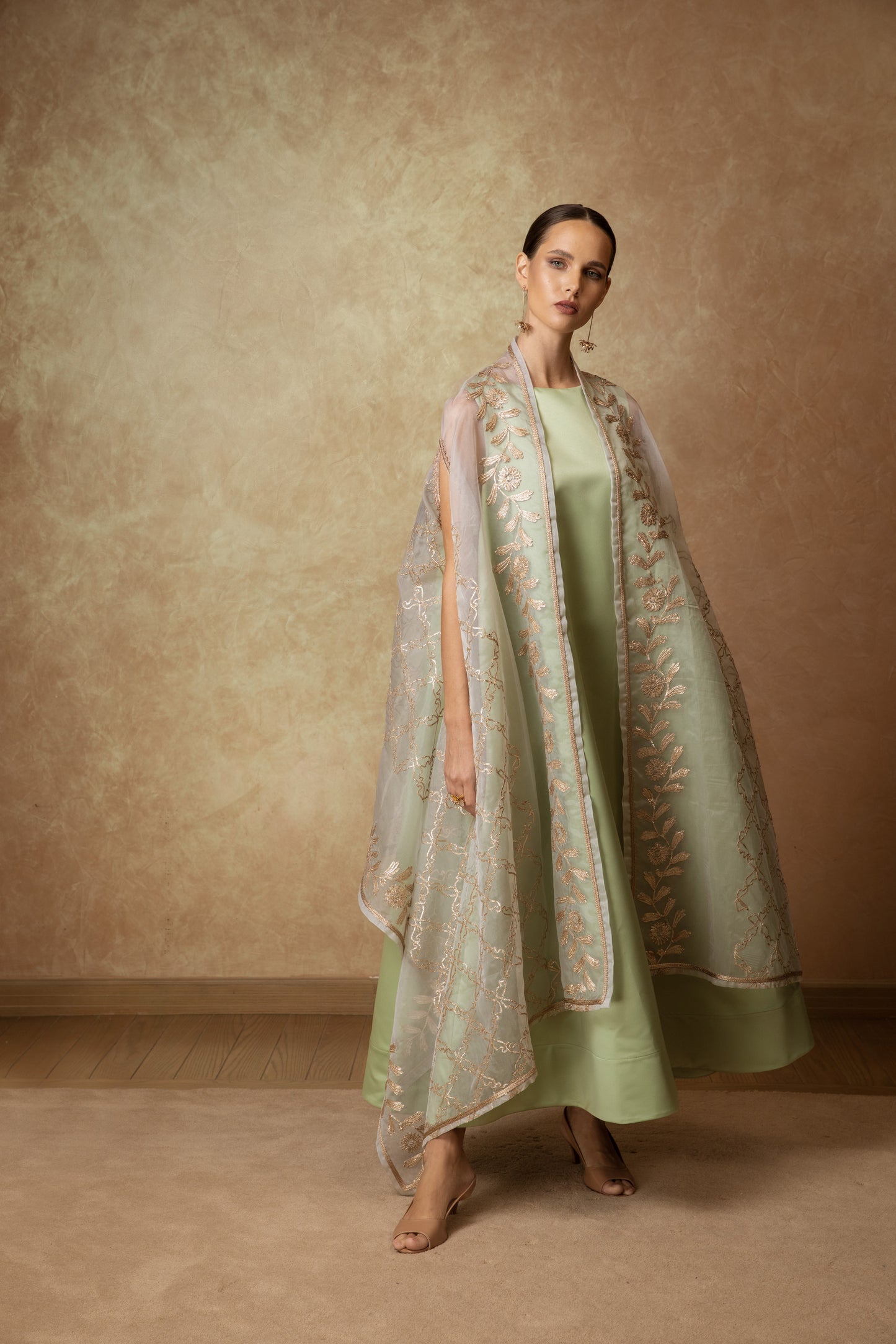 Sea Green Vest Dress - Anmar Couture