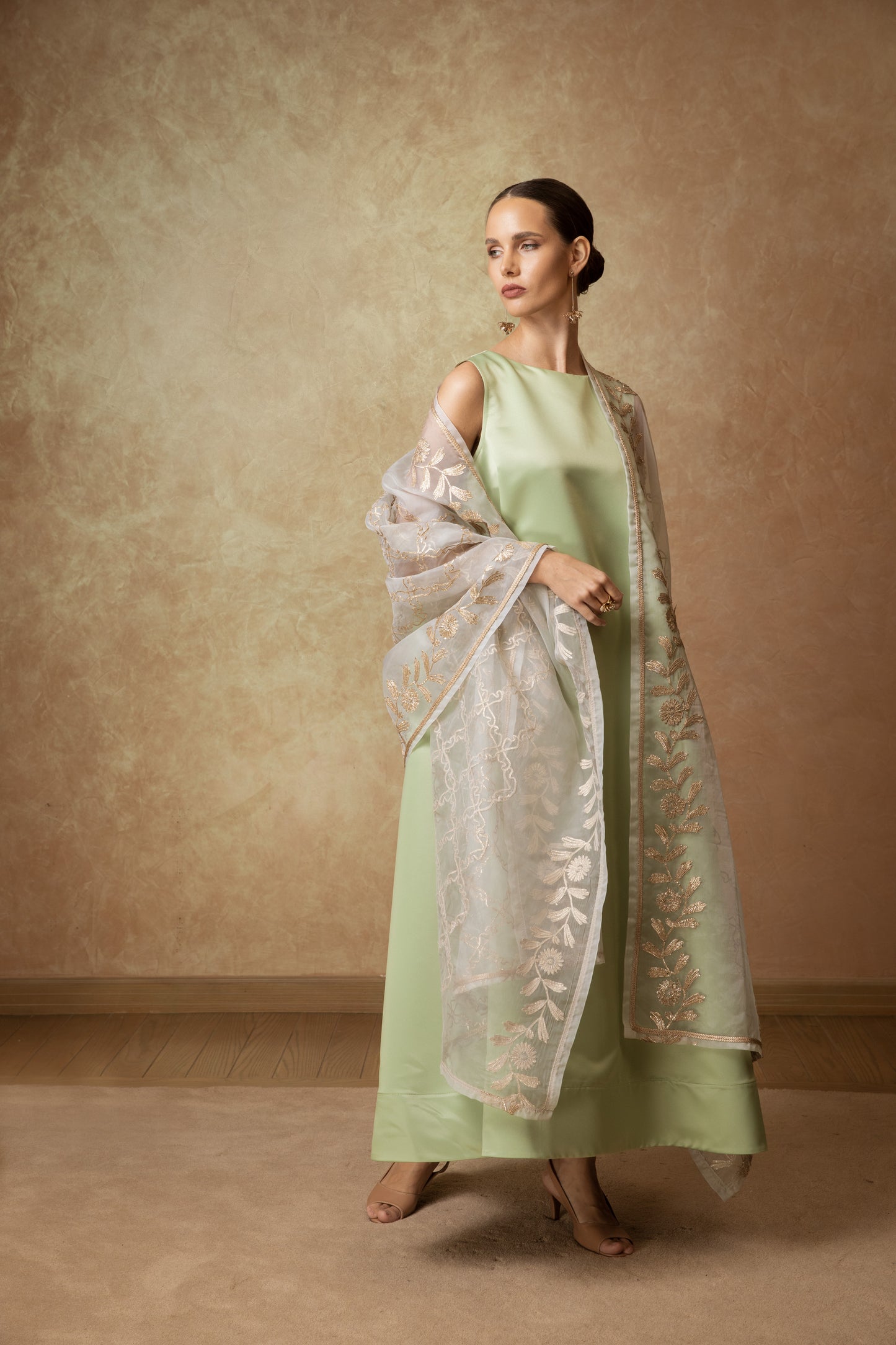Sea Green Vest Dress - Anmar Couture