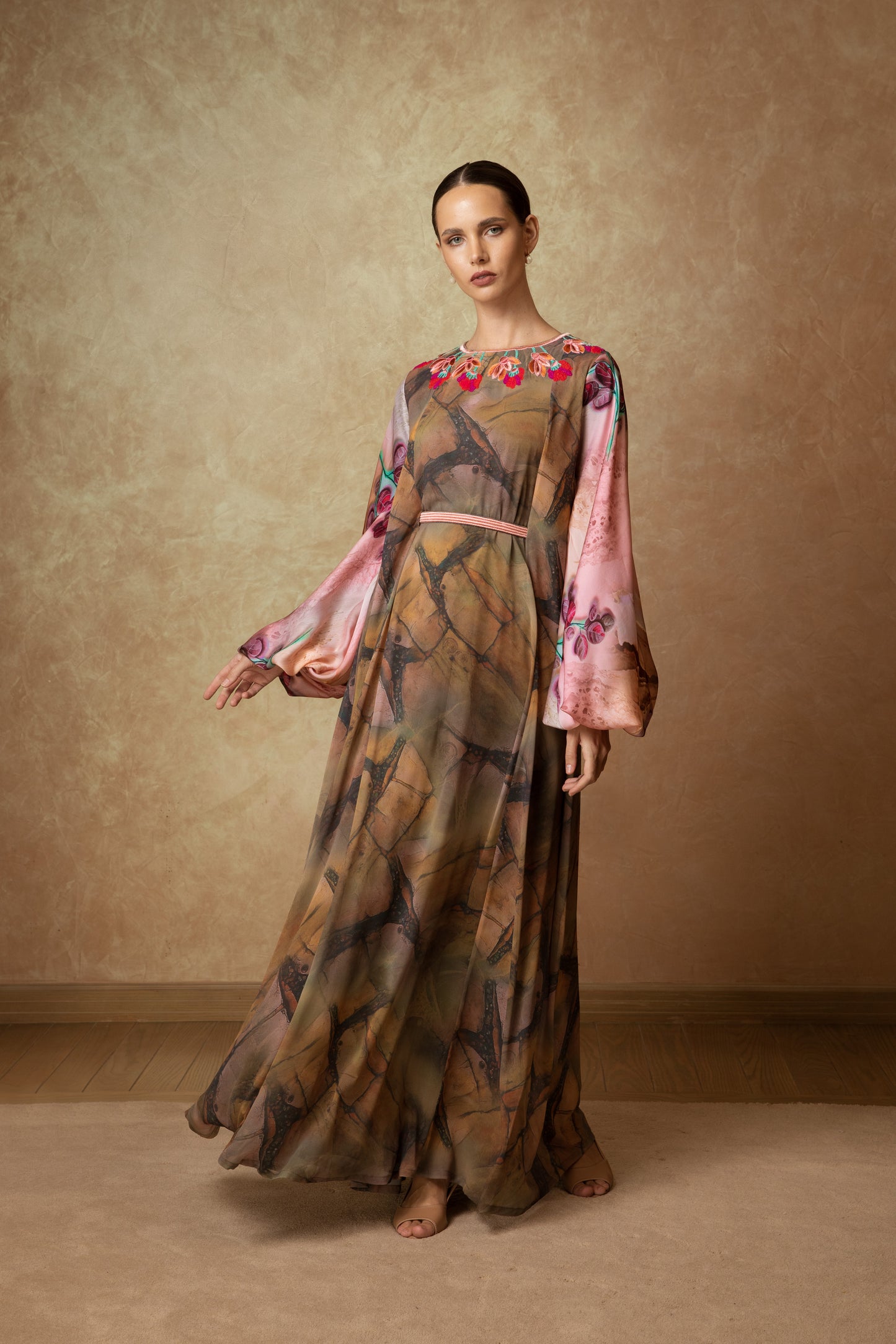 Floral Dye Kaftan - Anmar Couture