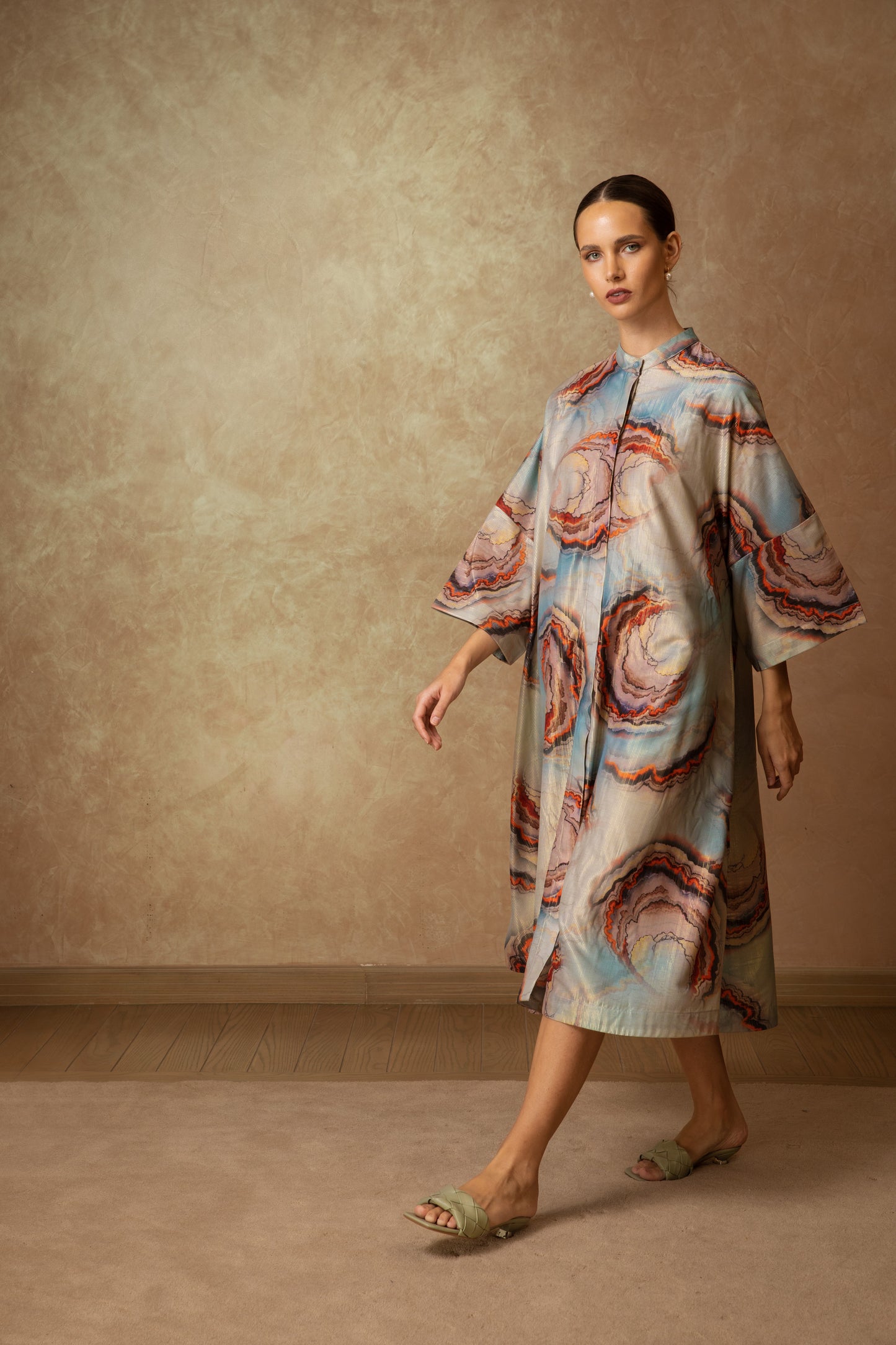 Midi Digital Print Shirt Dress - Anmar Couture