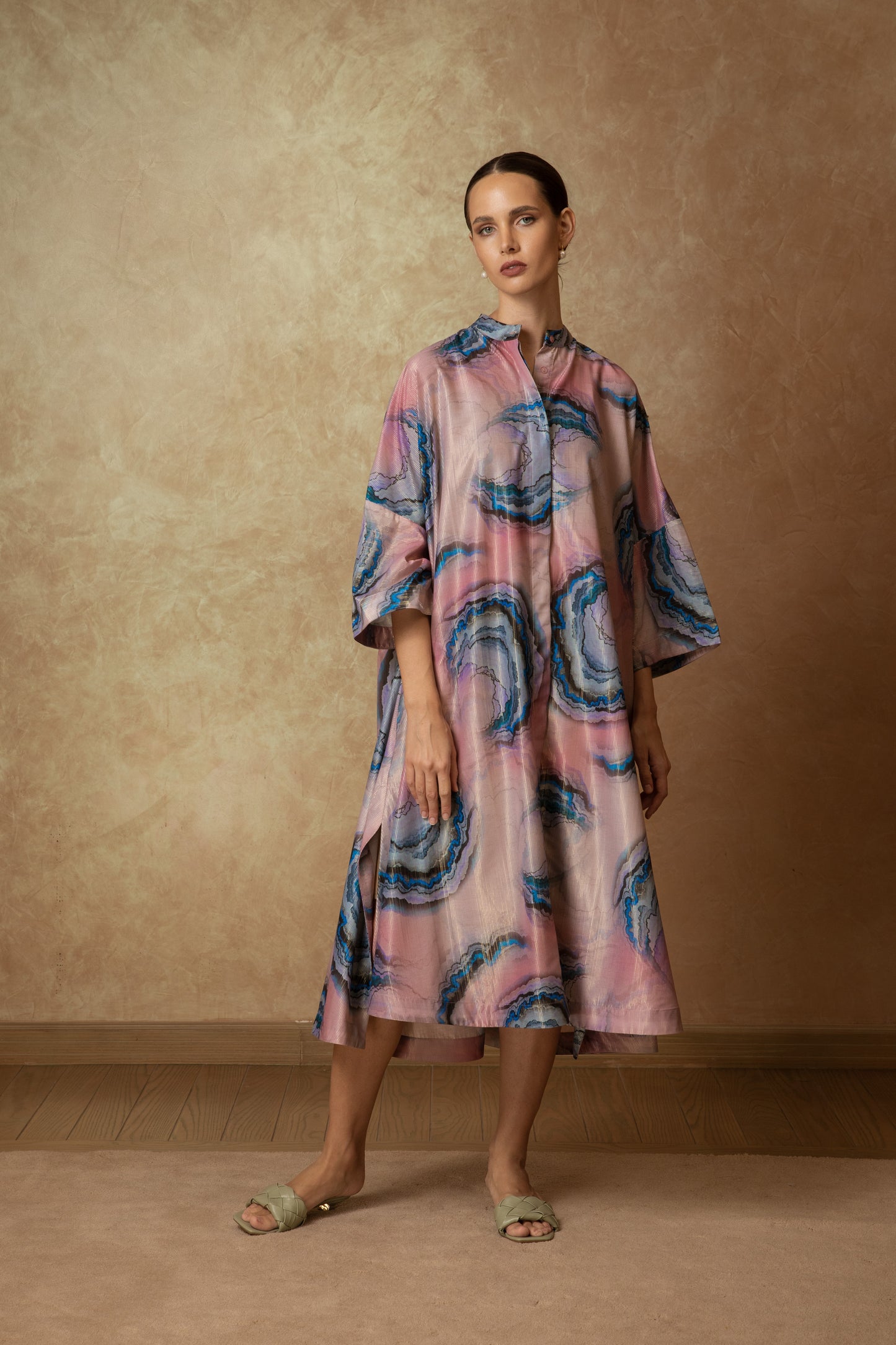 Midi Digital Print Shirt Dress - Anmar Couture