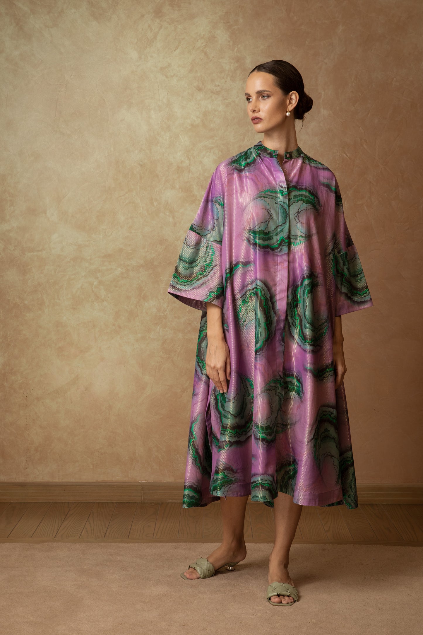 Midi Digital Print Shirt Dress - Anmar Couture