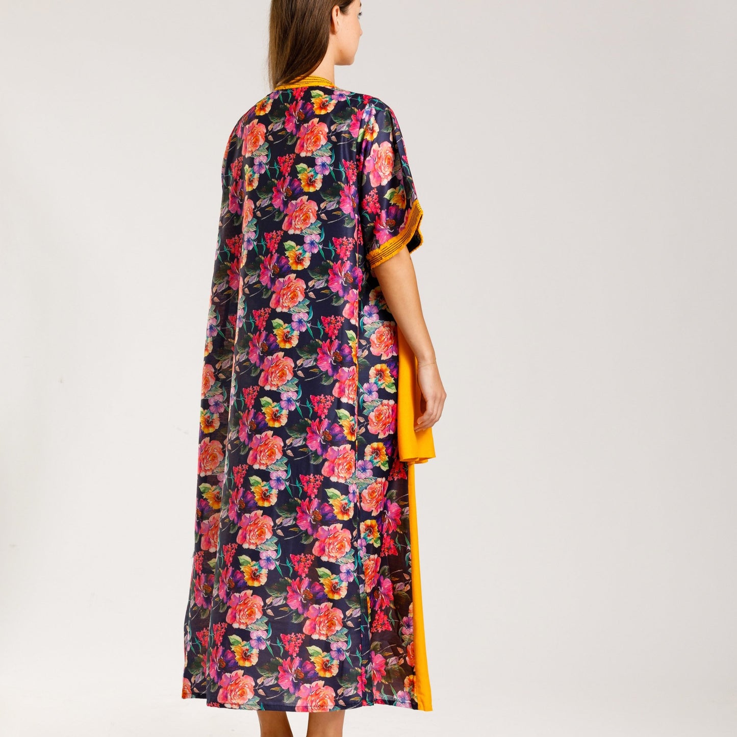Layered floral back Jalabiya - Anmar Couture