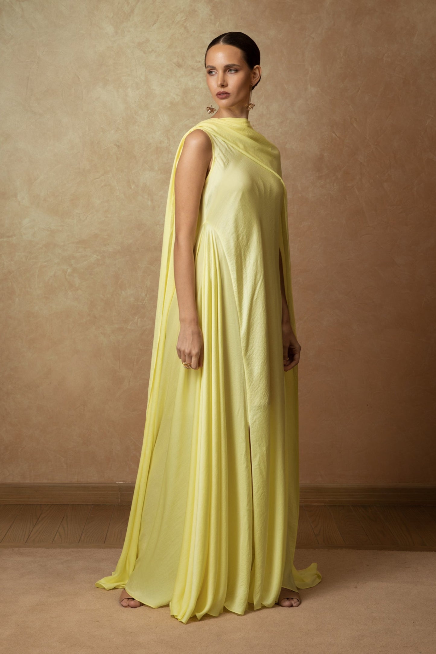 layered Cape Dress - Anmar Couture