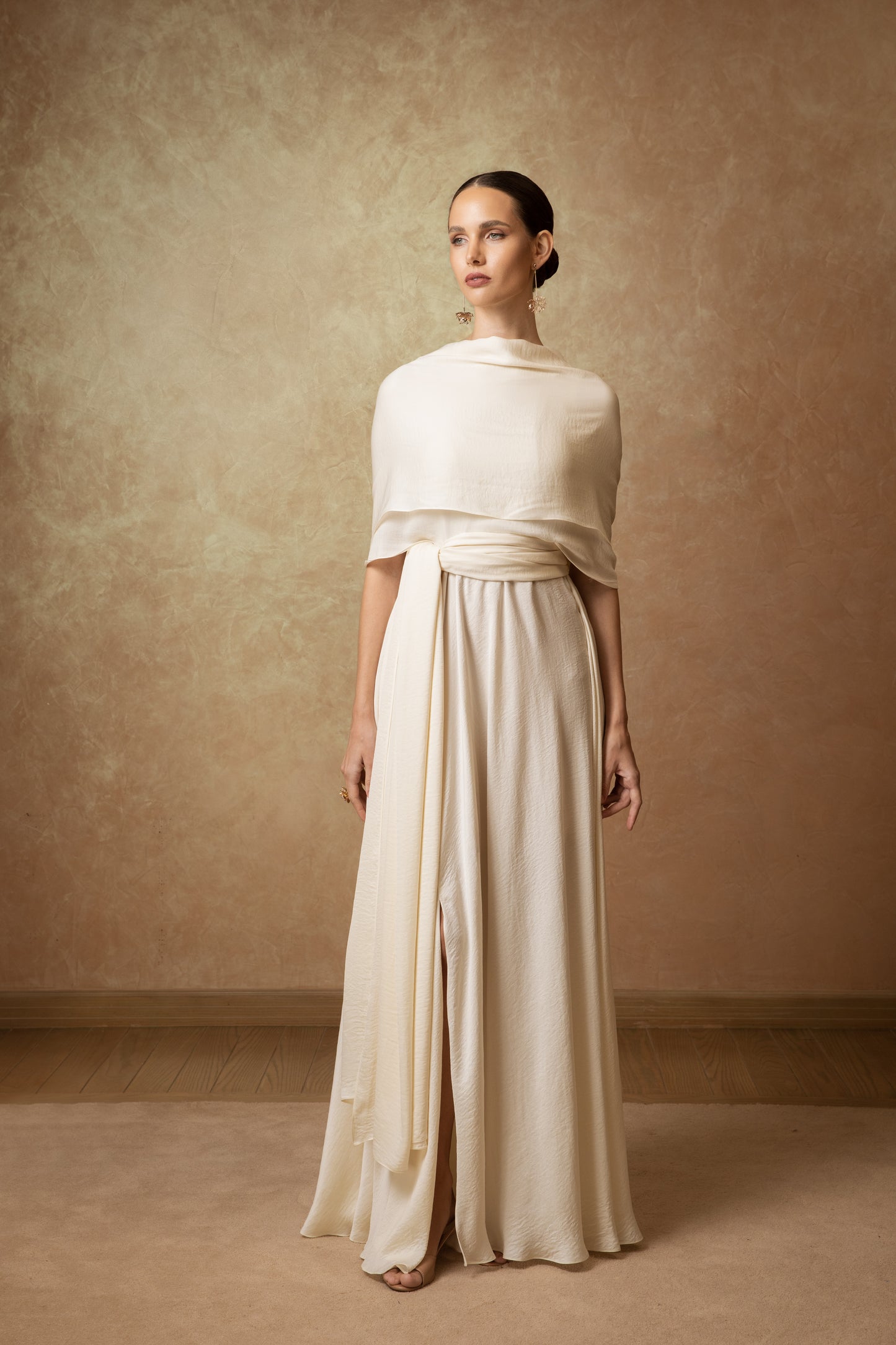 layered Cape Dress - Anmar Couture
