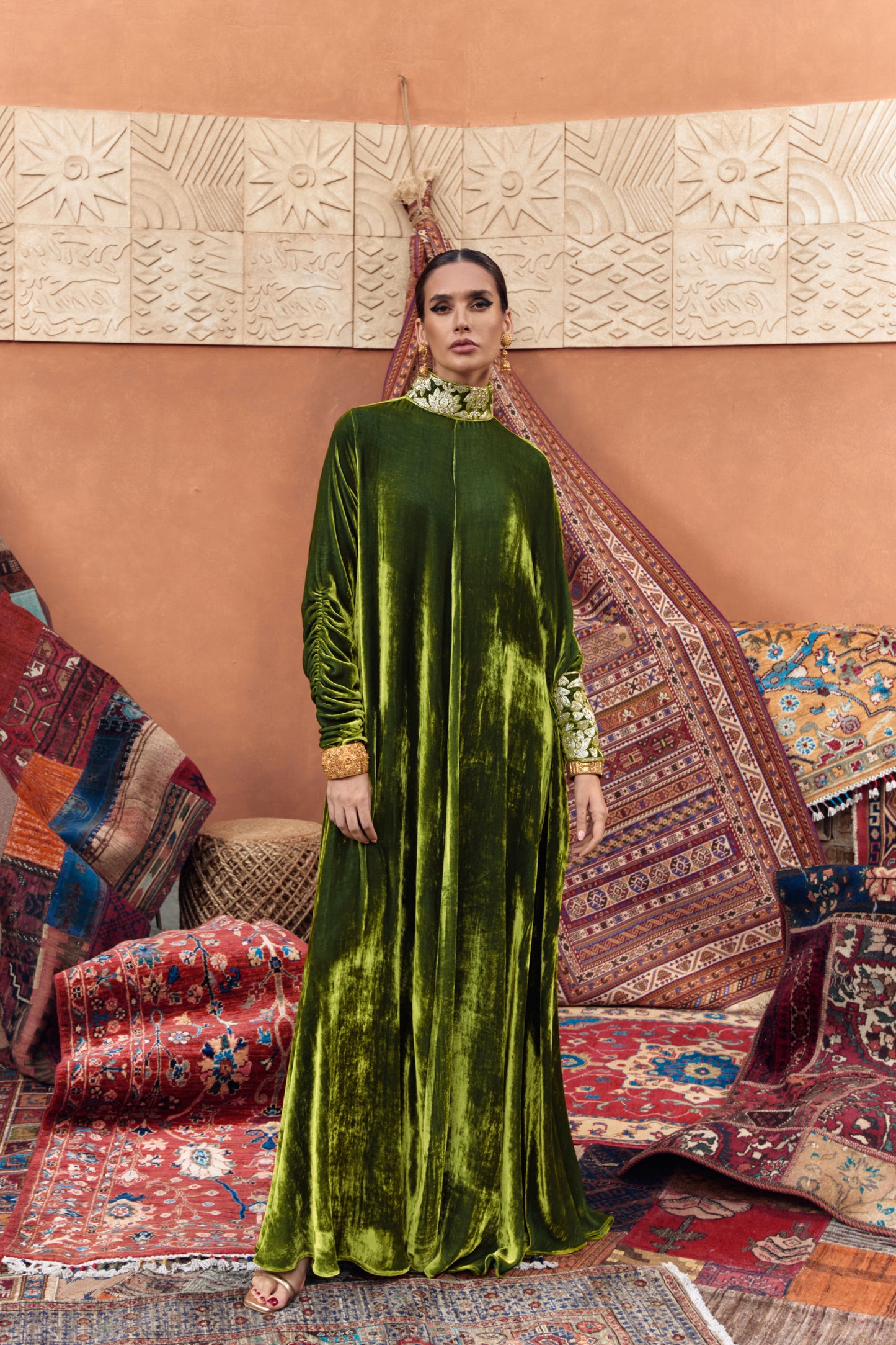 Empress Olive Velvet Gown