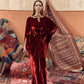 Rust Al Bab Velvet Kaftan