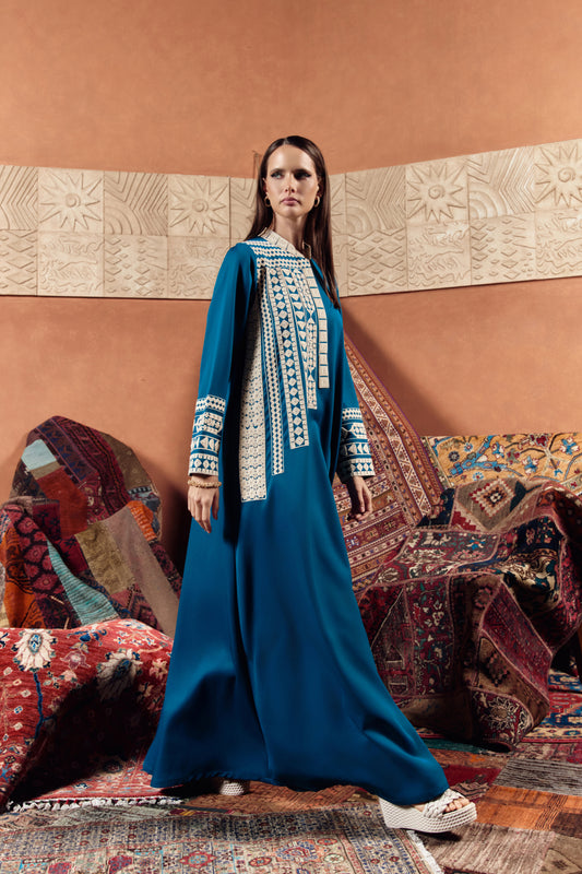 Desert Geometric Embroidered Jalabiya