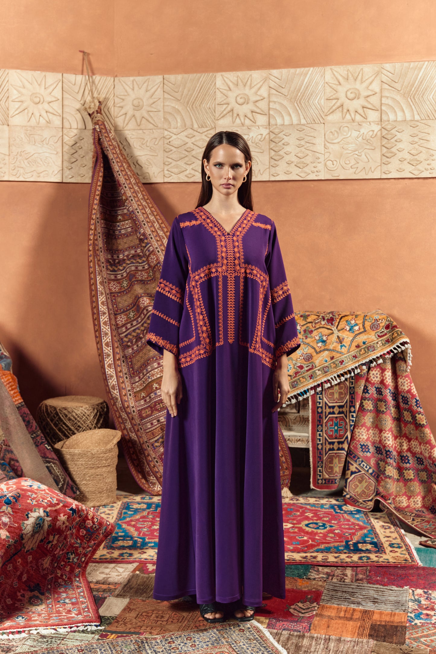 Traditional Geometric Embroidered Jalabiya