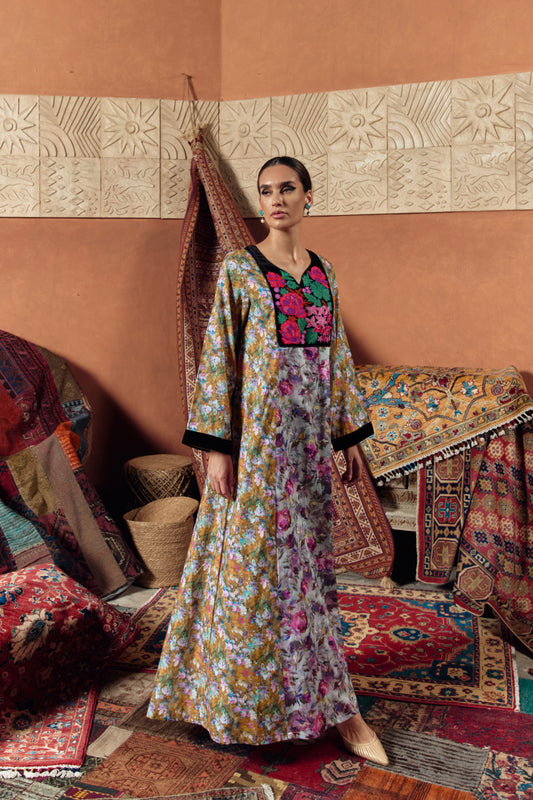 Rain Blossom Embroidered Jalabiya