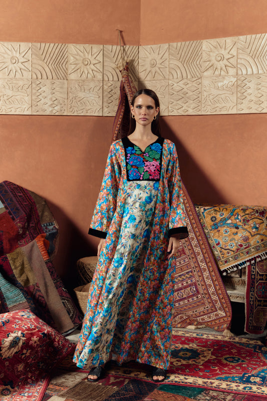 Rain Blossom Embroidered Jalabiya