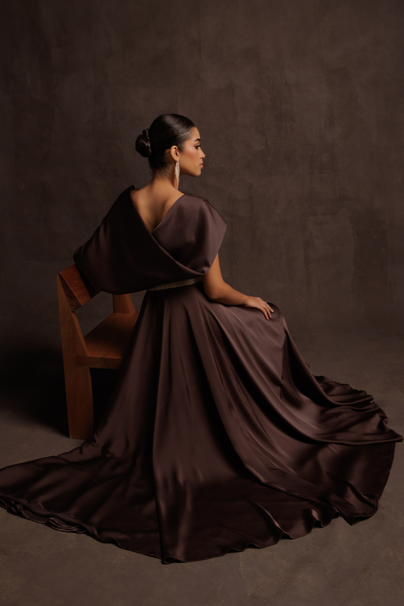 Brown Midnight Draped Dress