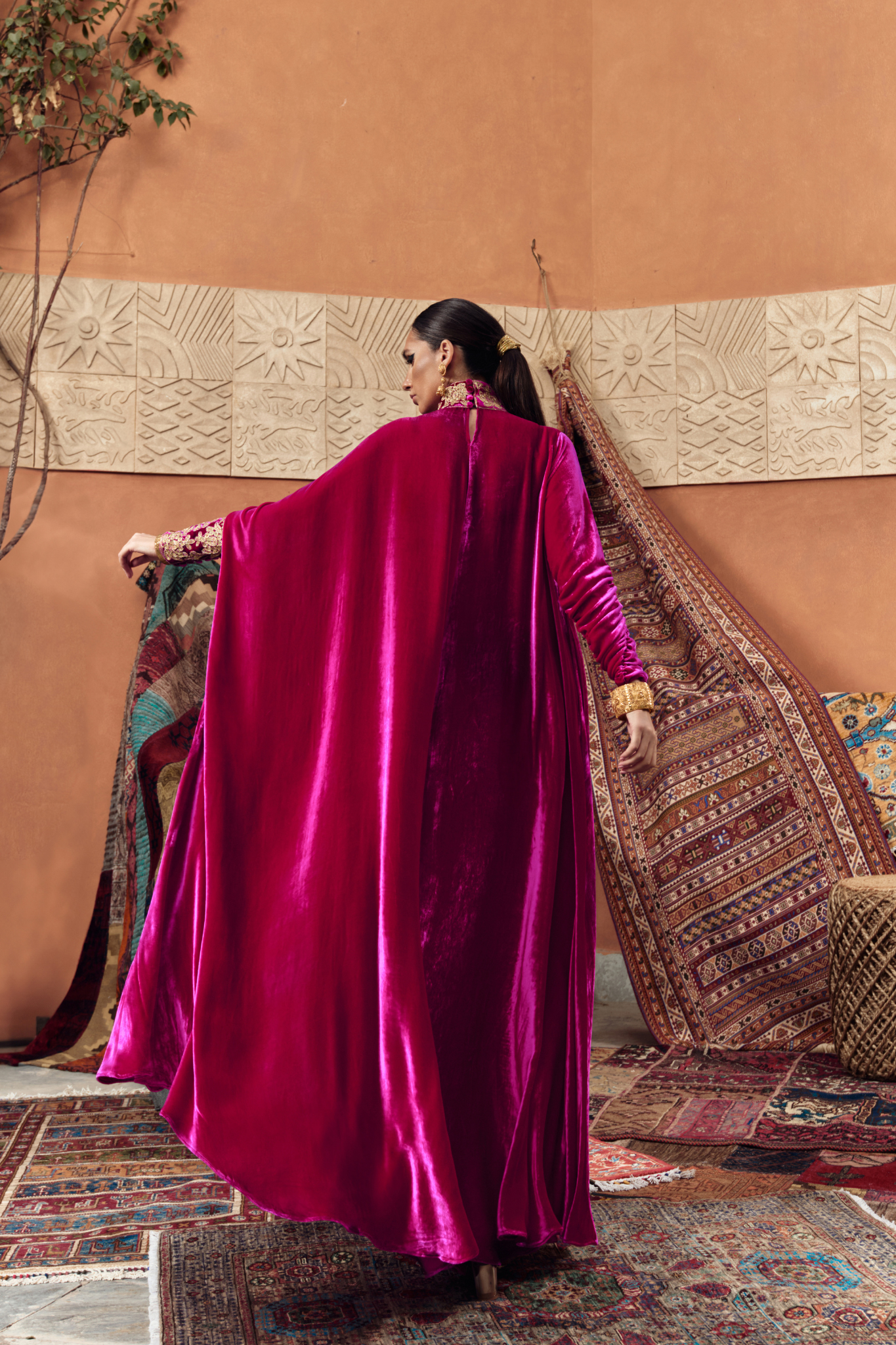 Empress Fuchsia Velvet Gown