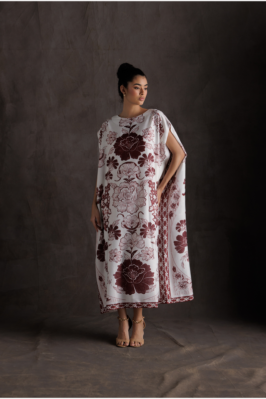Rose Mirage Kaftan - Maroon