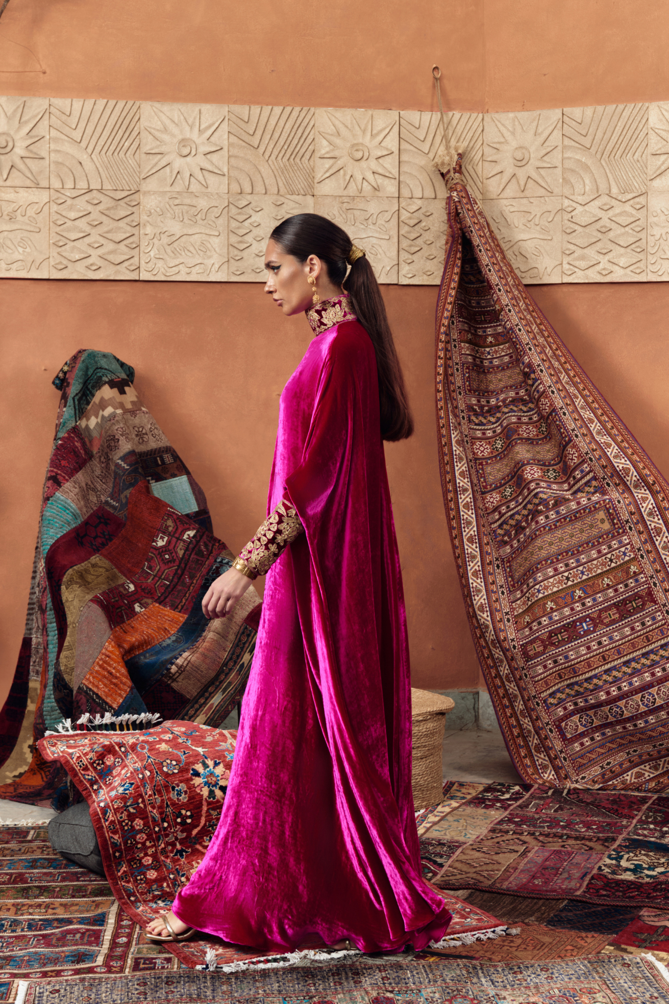 Empress Fuchsia Velvet Gown