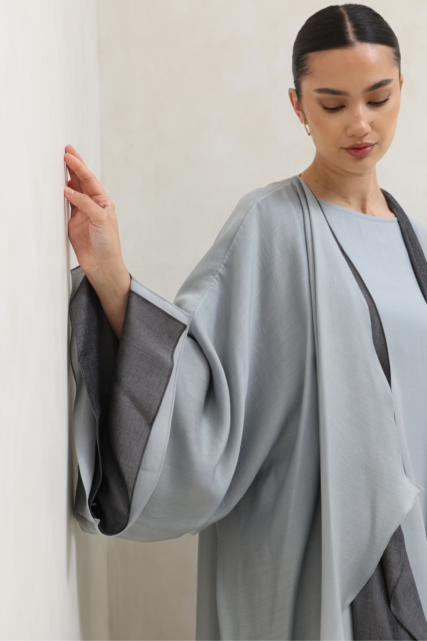Desert Drape Layered abaya - Blue