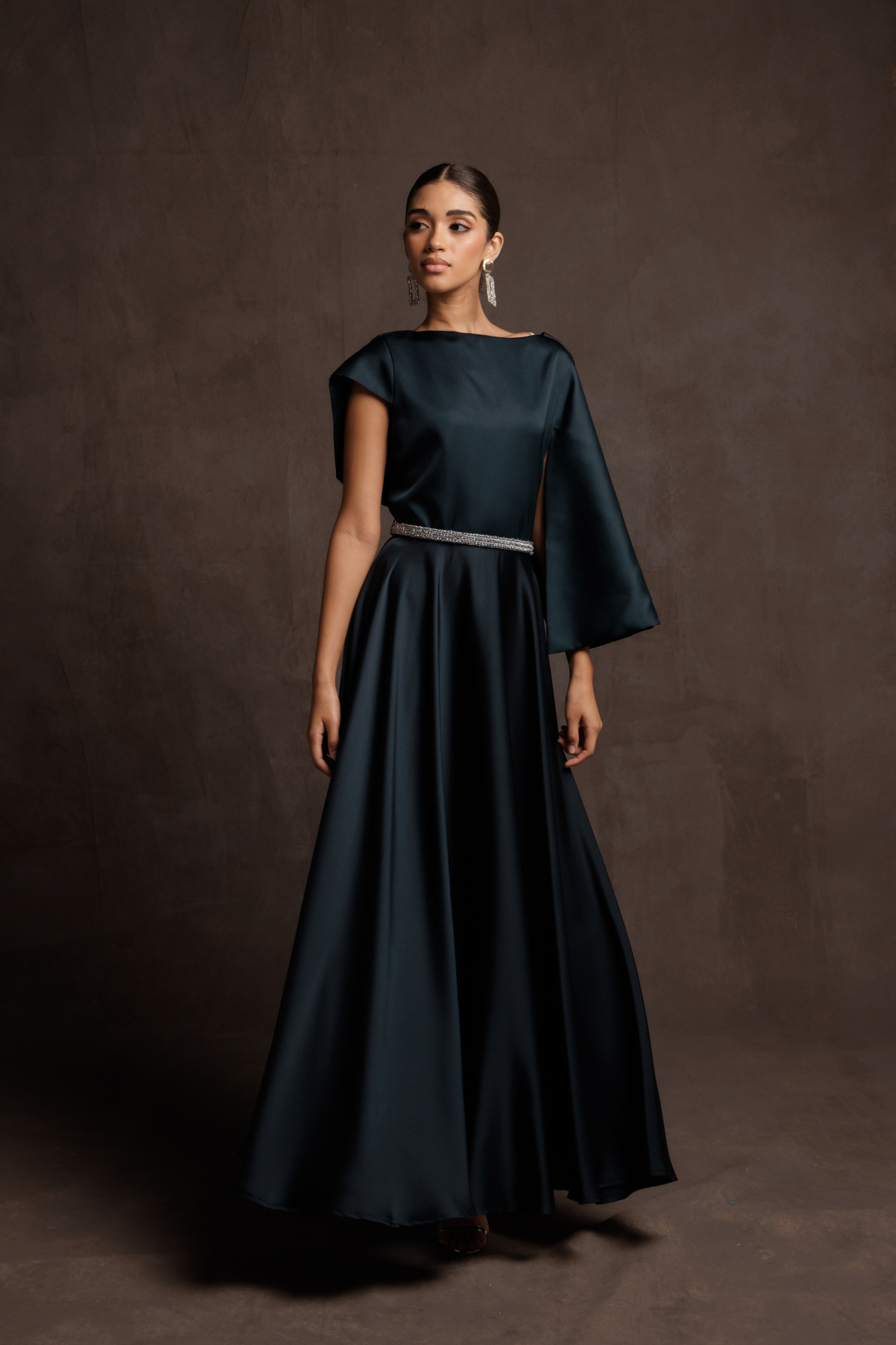 Navy Midnight Draped Dress