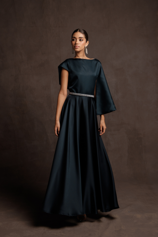 Navy Midnight Draped Dress