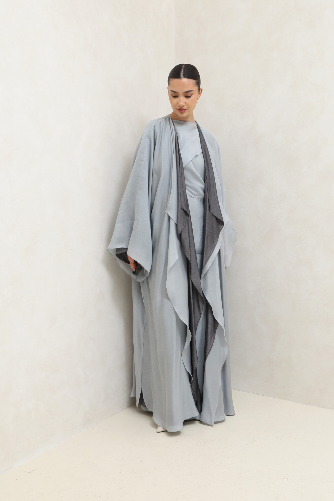 Desert Drape Layered abaya - Blue