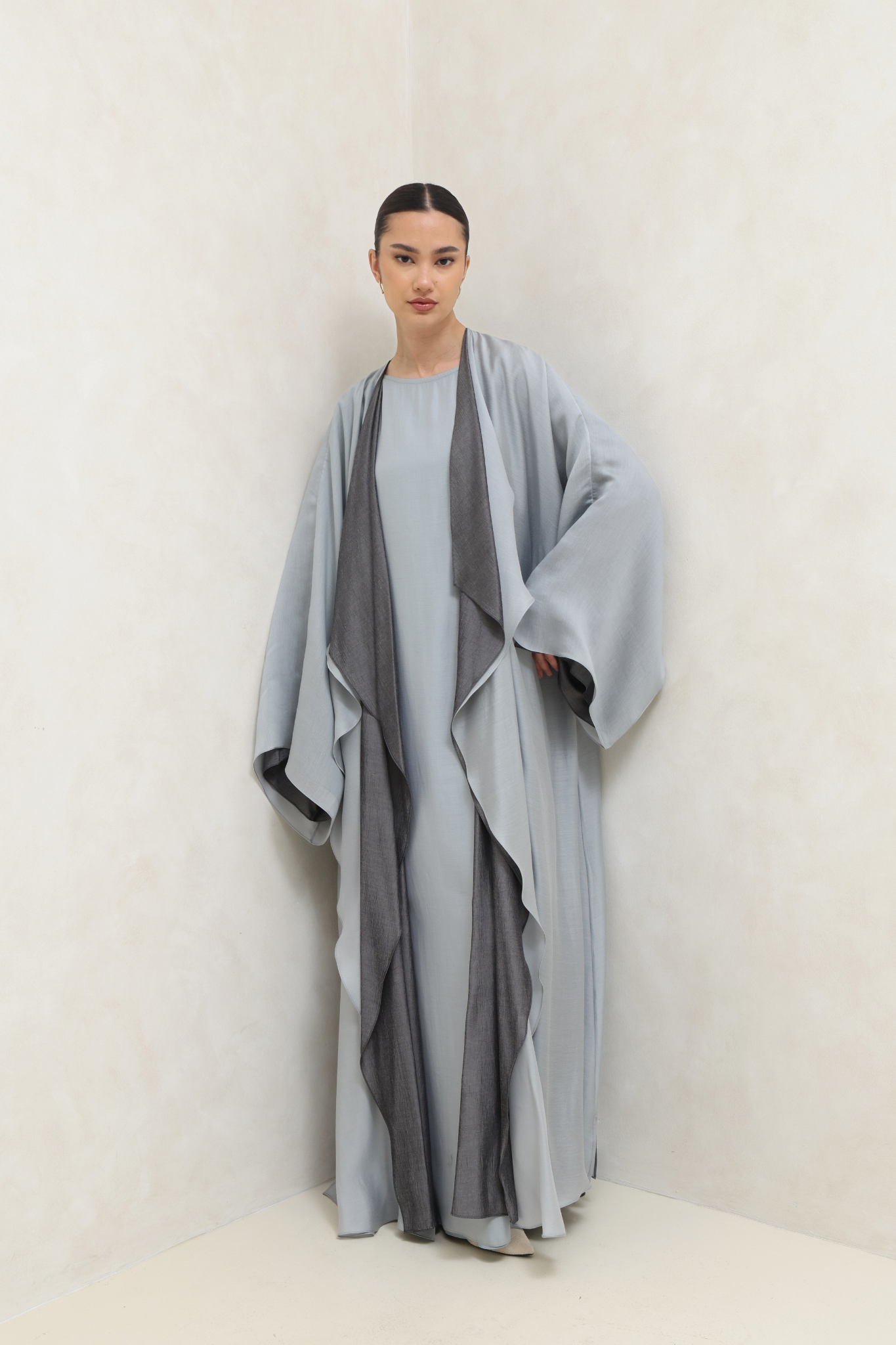 Desert Drape Layered abaya - Blue