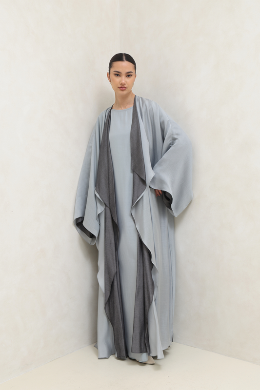 Desert Drape Layered abaya - Blue