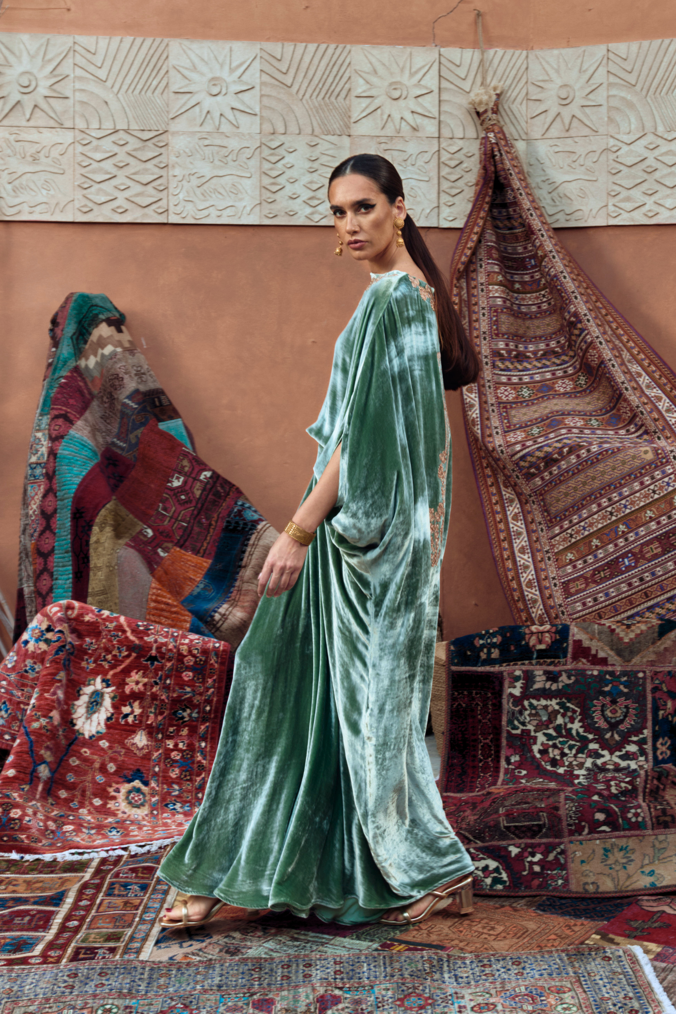 Emerald Al Bab Velvet Kaftan