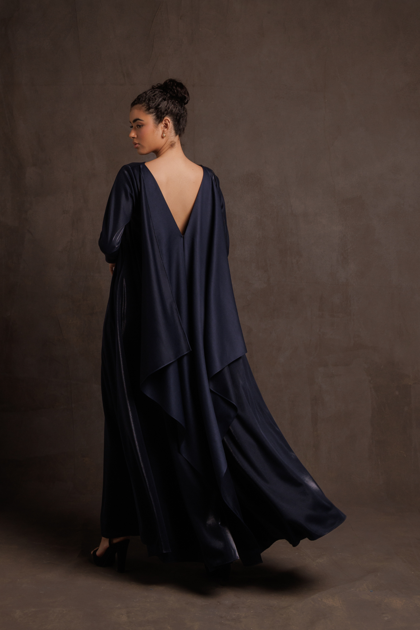 V-Back Cape Dress