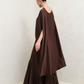Brown Flow Cape Gown