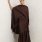 Brown Flow Cape Gown