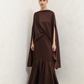 Brown Flow Cape Gown