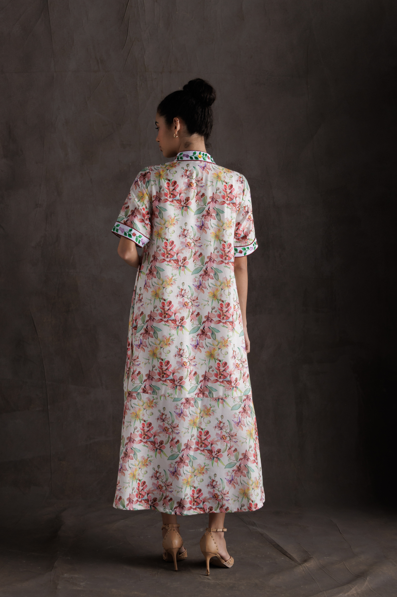 Blossom Collar Midi Dress