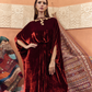 Rust Al Bab Velvet Kaftan