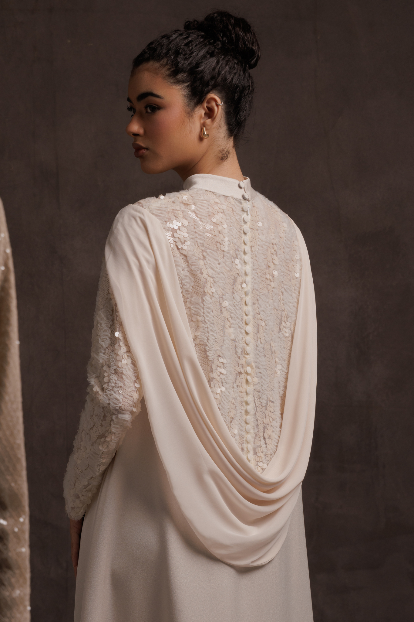 Draped Pearls Gown