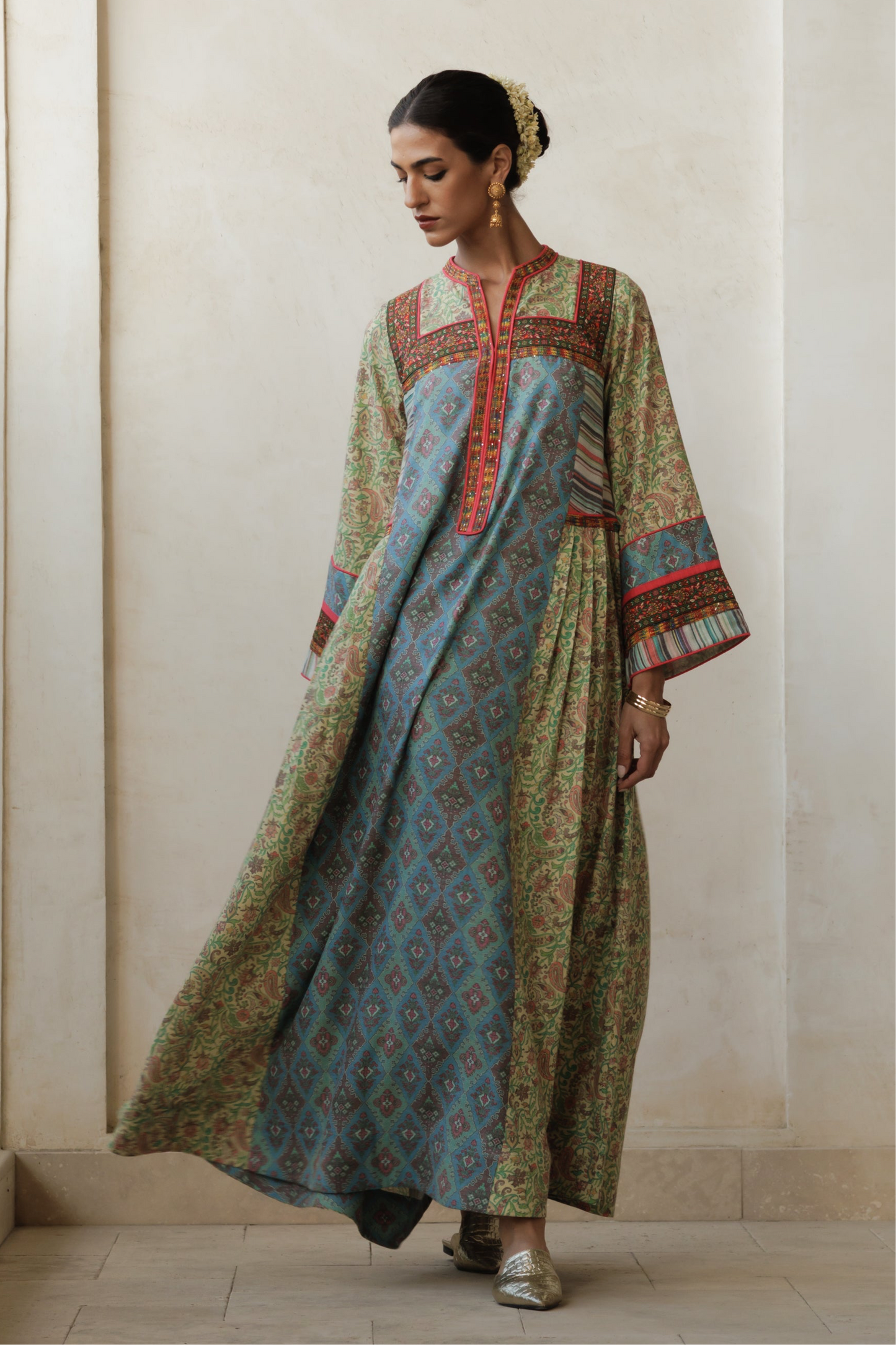 Multicolor Brocade Lace Jalabiya