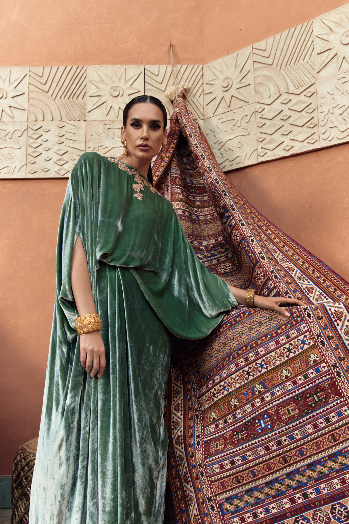 Emerald Al Bab Velvet Kaftan