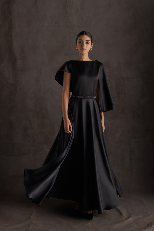 Black Midnight Draped Dress