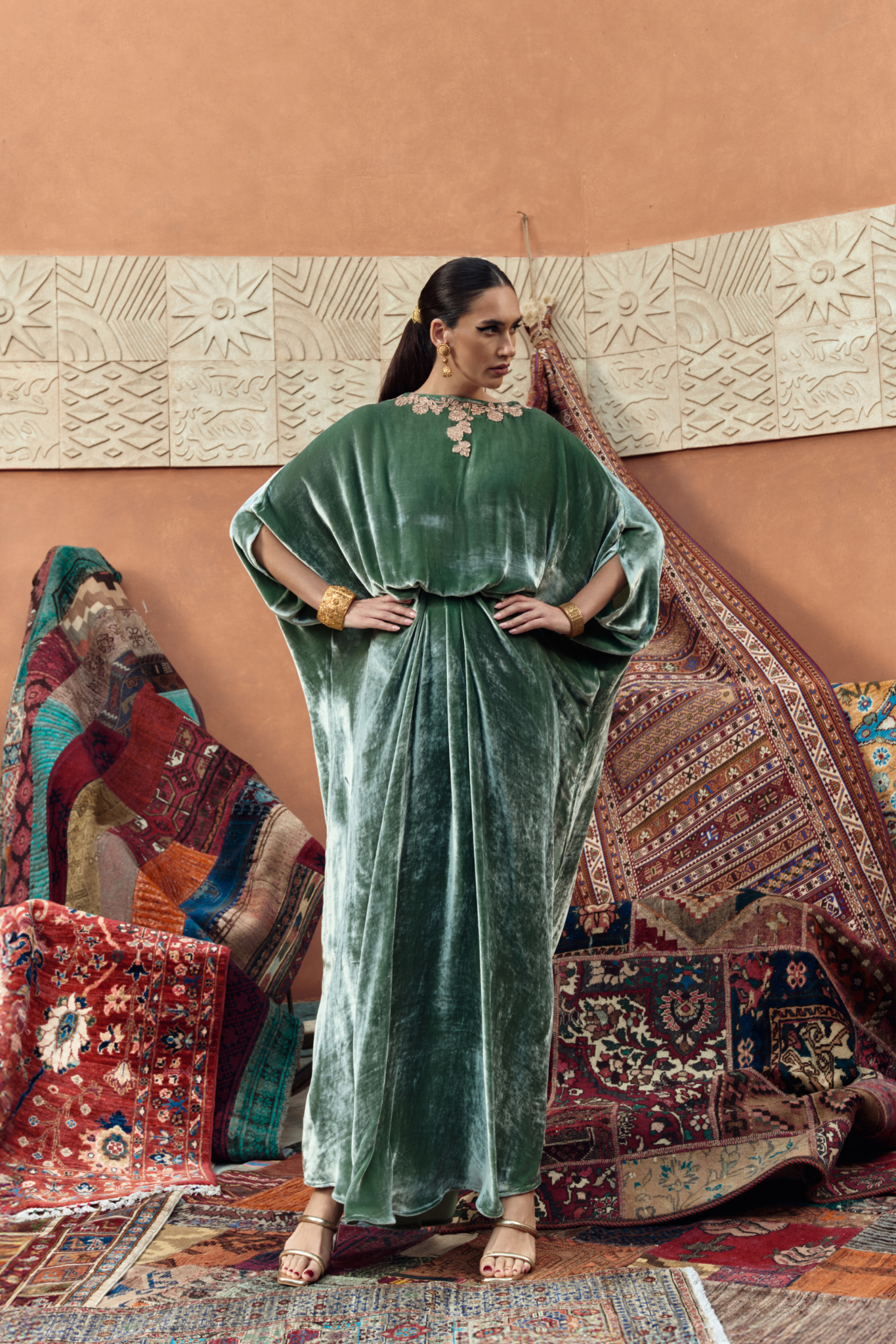 Emerald Al Bab Velvet Kaftan