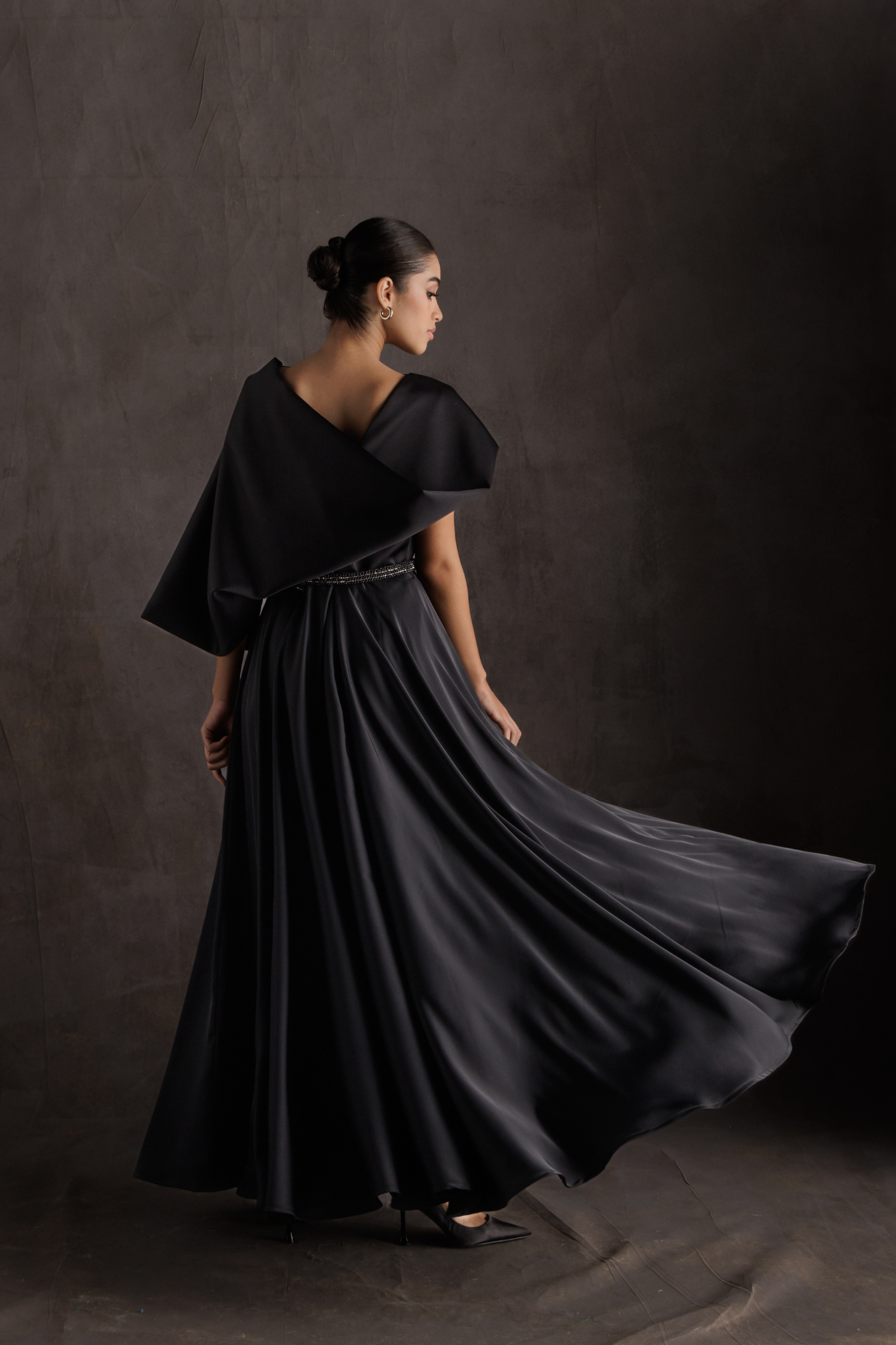 Black Midnight Draped Dress