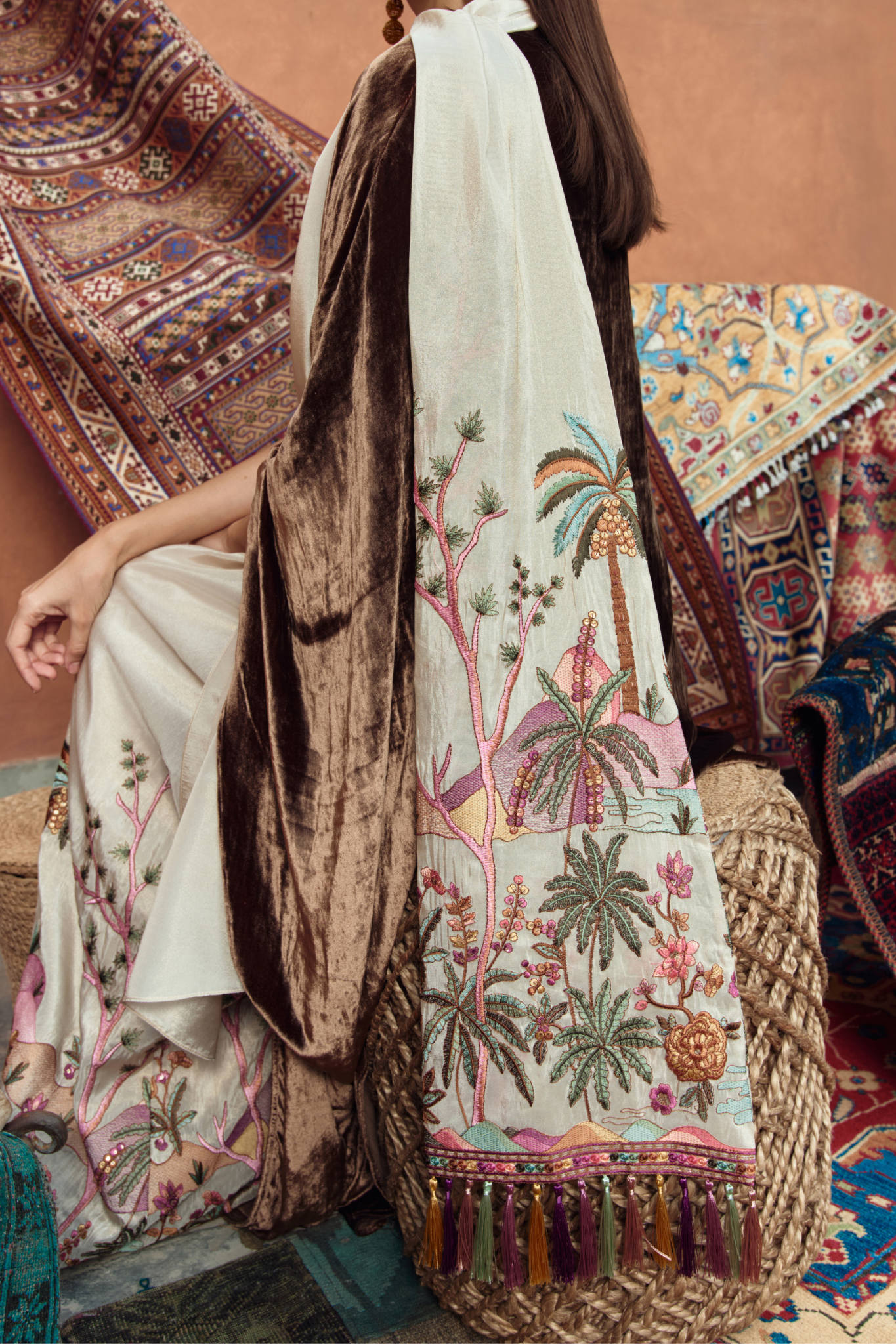 Palm Tree Luxe Velvet Kaftan