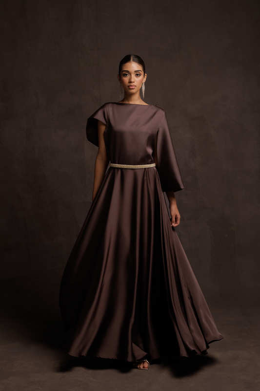 Brown Midnight Draped Dress