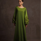 Floral Cut Out Broderie Dress - Green