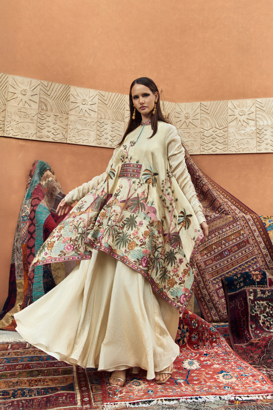 Layered Belted Nakheel Kaftan